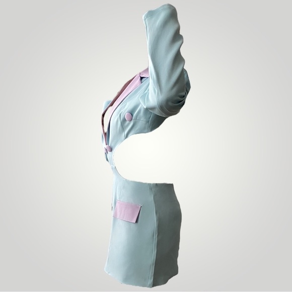 Juno - Pastel Blue and Purple Cut Out Blazer Dress π¬ - Picture 3 of 5